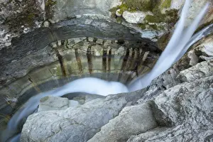 Italy, Tuscany, Marmitte dei Giganti: rock formations in the Rabbi river near Premilcuore