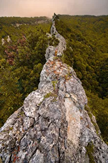 Apennines Prints: Italy, Umbria, Apennines, Mount Cucco, Spaccatura delle Lecce in Autumn