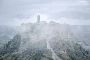 Lazio Collection: Italy, Umbria: morning fog on Civita di Bagnoregio