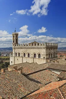 Images Dated 14th May 2013: Italy, Umbria, Perugia district, Gubbio, View of the city and Palazzo dei Consoli