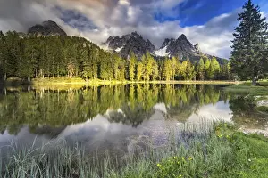 Belluno District Prints: Italy, Veneto Alps, Dolomites Belluno district Cadore Misurina Lake Antorno
