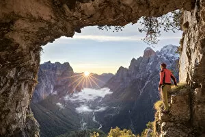 Dolomitic Collection: Italy, Veneto, Belluno, Agordino. Lookout from the legendary San Lucano cave on the