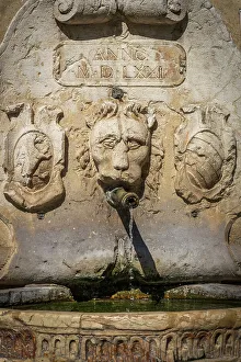 Artistic Gallery: Italy, Veneto. A fountain in the small town of Asolo