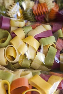 Images Dated 29th September 2009: Italy, Veneto, Lake District, Lake Garda, Torri del Benaco, multi-colored pasta