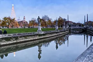 Historic Landmark Prints: Italy, Veneto, Padua, Christmas lights in Prato della Valle, in the background