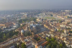 Padua Prints: Italy, Veneto, Padua, Prato della Valle square and Basilica of St. Anthony of Padua