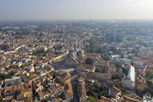 Italy, Veneto, Padua, Prato della Valle square and Basilica of St. Anthony of Padua