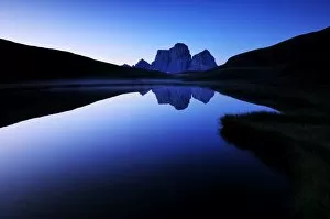 Images Dated 17th August 2011: Italy, Veneto, the Pelmo reflected in Lago delle Baste