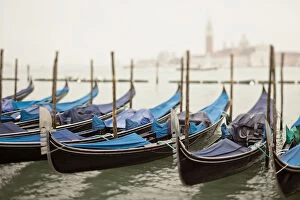 Italy, Veneto, Venezia district, Venice. San Giorgio Maggiore. Gondolas