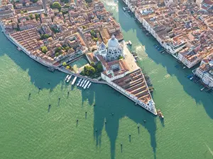 Venetia Prints: Italy, Veneto, Venice, Aerial view of Punta della Dogana