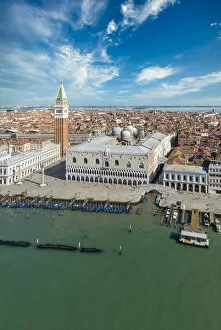Images Dated 23rd October 2020: Italy, Veneto, Venice, Aerial view of St Marks square and city centre