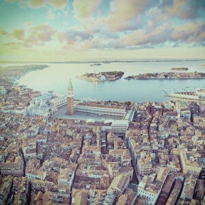 Venice Collection: Italy, Veneto, Venice, Aerial view of St Marks square and city centre