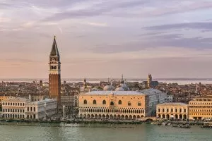 Images Dated 20th November 2014: Italy, Veneto, Venice. High angle view of the city at sunset