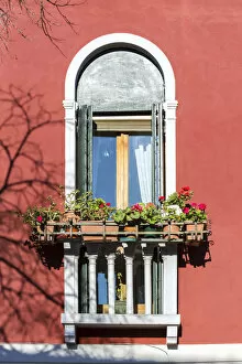 Images Dated 5th January 2015: Italy, Veneto, Venice, Murano island. Ornate traditional window