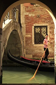 Images Dated 23rd June 2017: Italy, Veneto, Venice, Sestiere of San Marco, Small canal and Gondola