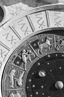 Venice Prints: Italy, Veneto, Venice, St. Marks Square (Piazza San Marco), Astronomical Clock Tower