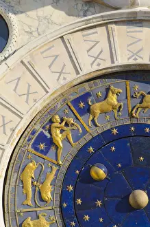 Italy, Veneto, Venice, St. Marks Square (Piazza San Marco), Astronomical Clock Tower