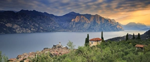 Malcesine Prints: Italy. Veneto. Verona district. Lake Garda. Malcesine