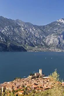 Italy. Veneto. Verona district. Lake Garda. Malcesine. Scaligero castle