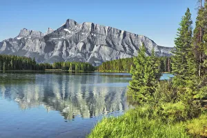 Spruce Prints: Two Jack Lake and Mount Rundle - Canada, Alberta, Banff National Park