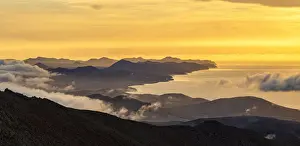 Costa Calma Prints: Jandia Peninsula and ocean from Pico de la Zarza mountain peak
