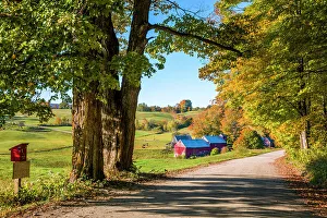 Vermont Prints: Janne Farm in Autumn, Woodstock Vermont, New England, USA