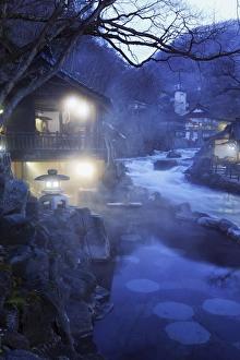 Images Dated 22nd April 2015: Japan, Gunma Prefecture, Takaragawa Onsen, outdoor hot springs along Takaragawa river