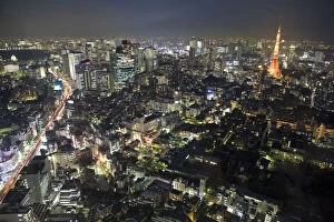 Images Dated 10th November 2009: Japan, Honshu Island, Aerial View of Tokyo from Roppongi Tower
