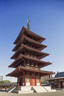 Images Dated 10th January 2013: Japan, Honshu, Kansai, Osaka, Tennoji, Shitennoji Temple