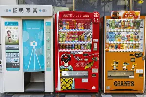 Drinks Prints: Japan, Honshu, Tokyo, Asakusa, Drinks Street Vending Machine and Photo Booth