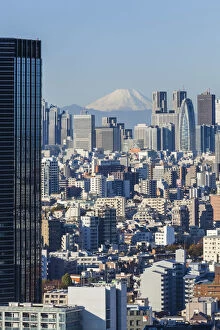 Images Dated 18th January 2016: Japan, Honshu, Tokyo, City Skyline and Mt.Fuji