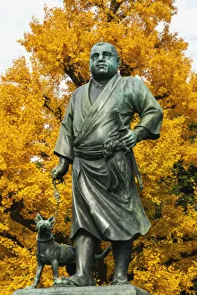 Japan, Honshu, Tokyo, Hibiya, Ueno Park, Statue of Saigo Takamori (1827-1877) the