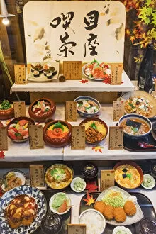 Images Dated 12th March 2020: Japan, Honshu, Tokyo, Restaurant Window Display of Plastic Food Dishes