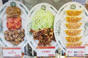 Japan, Honshu, Tokyo, Restaurant Window Display of Plastic Food