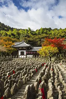 Japan, Kyoto, Arashiyama, Adashino Nenbutsu-Ji Temple, - Buddhist statues, representing