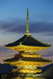Images Dated 12th November 2015: Japan, Kyoto, Higashiyama District, Kiyomizu-dera Temple, Three-storied Pagoda