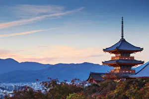 Japan, Kyoto, Higashiyama District, Kiyomizu-dera Temple, Three-storied Pagoda