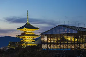 Japan, Kyoto, Higashiyama District, Kiyomizu-dera Temple, Three-storied Pagoda