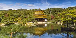 Japan, Kyoto, Kinkaku-ji, -The Golden Pavilion officially named Rokuon-ji