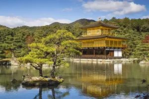 Japan, Kyoto, Kinkaku-ji, -The Golden Pavilion officially named Rokuon-ji