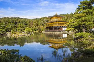 Japan, Kyoto, Kinkaku-ji, -The Golden Pavilion officially named Rokuon-ji