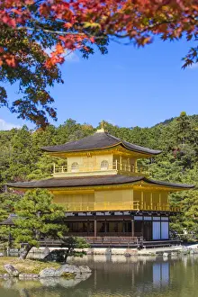 Japan, Kyoto, Kinkaku-ji, -The Golden Pavilion officially named Rokuon-ji