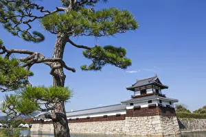 Images Dated 10th January 2013: Japan, Kyushu, Hiroshima, Hiroshima Castle, Moat and Guard Tower