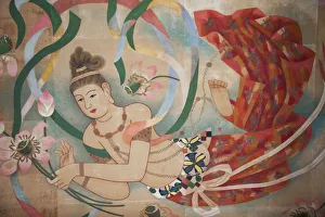 Asakusa Prints: Japan, Tokyo, Asakusa, Asakusa Kannon Temple, Ceiling Artwork Detail depicting Kannon