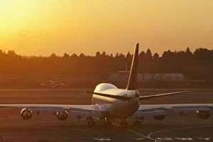 Japan, Tokyo, Narita International Airport, Plane on Tarmac