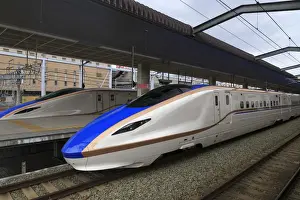 Locomotive Prints: Japan, Tokyo, Ueno Station, Shinkansen Bullet Train