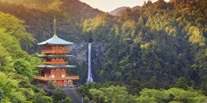 Falls Collection: Japan, Wakayama Prefecture, Kumano Kodo Pilgrimage Trail (UNESCO Site), Nachi Taisha Pagoda