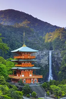 Japan, Wakayama Prefecture, Kumano Kodo Pilgrimage Trail (UNESCO Site), Nachi Taisha Pagoda