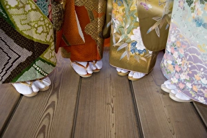 Miya Jima Prints: Japanese Kimonos & Geta slippers, Miyajima, Hiroshima, Japan