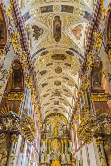 The Jasna Gora Monastery in Czestochowa, Poland. Baroque interior of the Basilica of